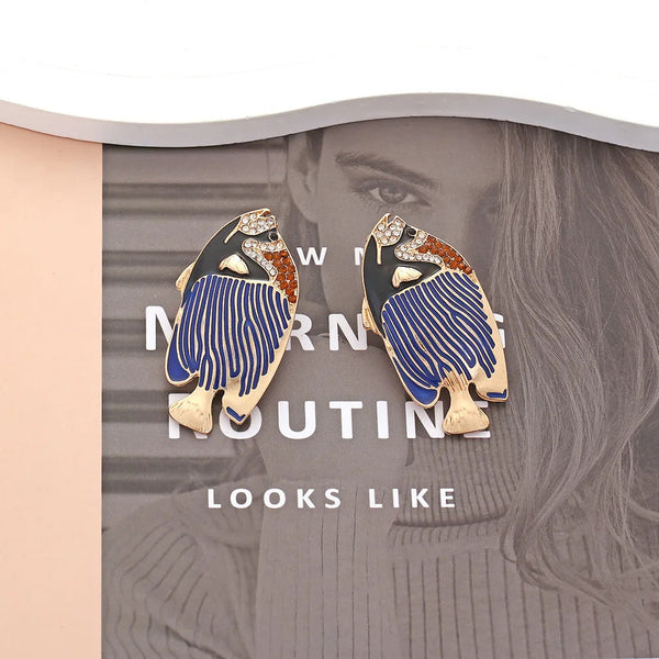 Veile Studios Alloy Diamond Hot Belt Fish Drip Oil Joker Fashion Accessories Earrings