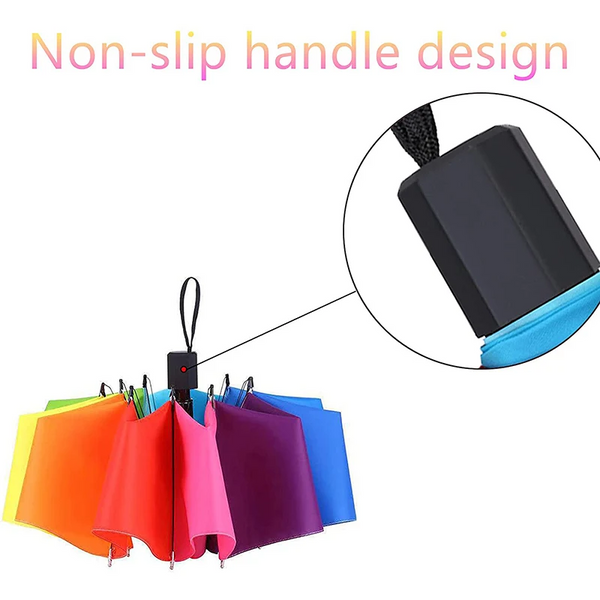 Rainbow Fold Umbrella Women And Men Non Automatic Popular Creative Three Folding Adults Children Gloves & Mittens