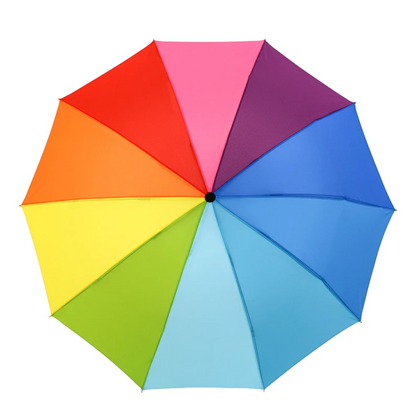Rainbow Fold Umbrella Women And Men Non Automatic Popular Creative Three Folding Adults Children Gloves & Mittens