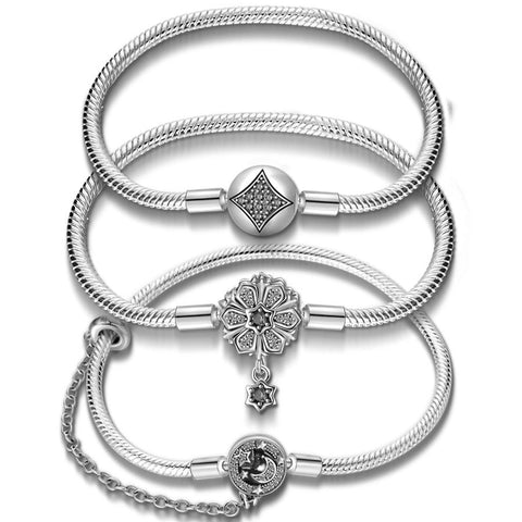 Veile Studios Snake Bone Chain Bracelet With Star Moon Snowflake And Wealth Bead Design Necklaces & Pendants