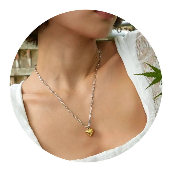 Veile Studios Stainless Steel Heart Pendant Necklace Necklaces & Pendants