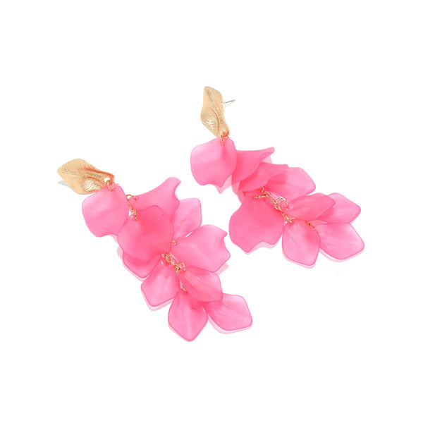 Veile Studios Seaside Bloom Acrylic Petal Tassel Long Style Drop For Women Jewelry Earrings