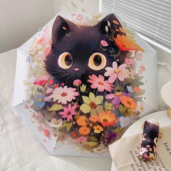 Flower Cat Umbrella Cartoon Full Automatic Smart Sun For Women Strong Paraguas Mujer Umbrellas