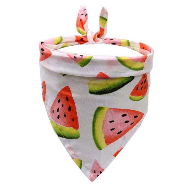 Pet Accessories Summer Fruit Style Pure Cotton Drool Towel Triangle Scarf Dog Clothing & Shoes