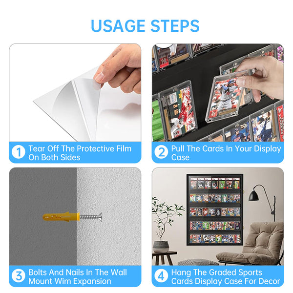 Large Sports Card Display Cases. Wooden Uv Protected Acrylic Fronts. For Football Basketball Hockey Cards. Display Stands