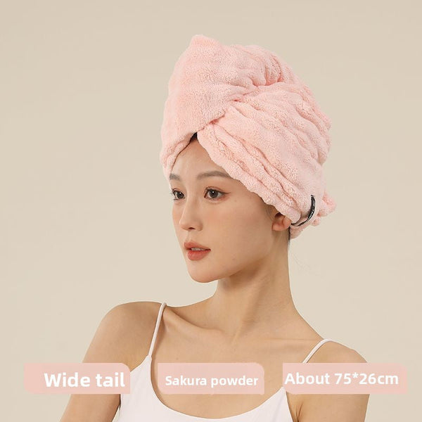 French Style Dry Hair Cap For Adults Extra Large And Thick Strong Water Absorption Quick Drying Care One Piece Head Wrap Towel Towels & Washcloths