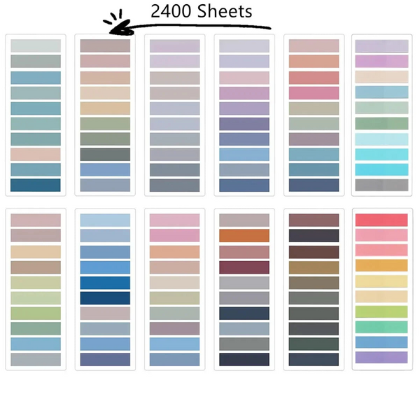 2400Pc Index Tabs Self Adhesive Page Markers Transparent Waterproof Sticky Notes Classify Files Flags Posted It Planner Stickers Paper Products