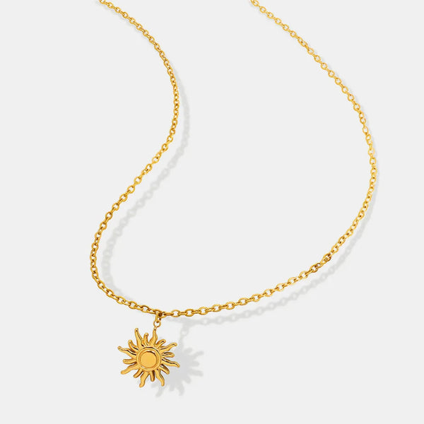 Clavicle Chain Fashionable And Simple Small Sun Pendant Titanium Steel Necklace For Women Necklaces & Pendants