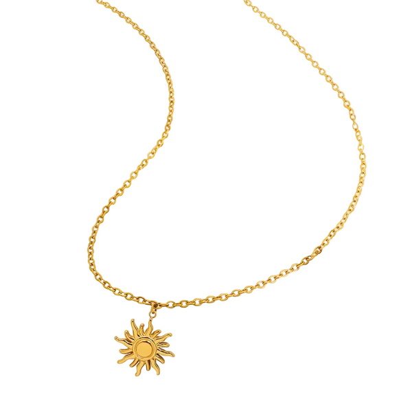 Clavicle Chain Fashionable And Simple Small Sun Pendant Titanium Steel Necklace For Women Necklaces & Pendants