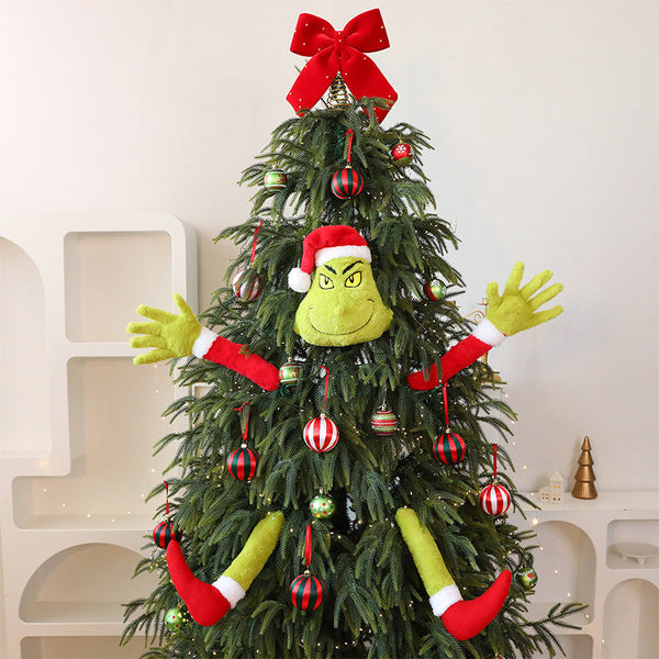 Santa Claus New Green Christmas Decoration Plush Toy Elf Doll Ornament Seasonal Decorations