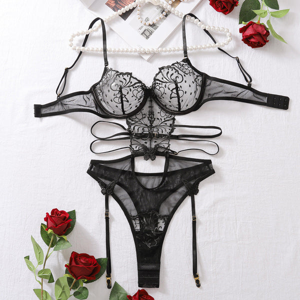 Lace Embroidery Hollowed Out Backless Mesh Fun Jumpsuit Jumpsuits Rompers & Playsuits