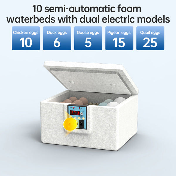 24 Hr Thermostatic Small Poultry Incubator. Biomimetic Waterbed. Auto & Smart. For Chick Duck Goose Eggs Incubators
