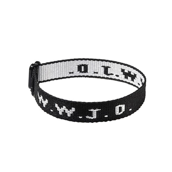 Alphabet Jacquard Printed Wrist Strap Bracelet Unisex Wwjd Adjustable Bracelets