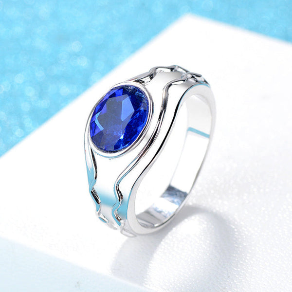 Simple Elegant Mens Ring Artificial Gemstones Silver Gold Plated Rings