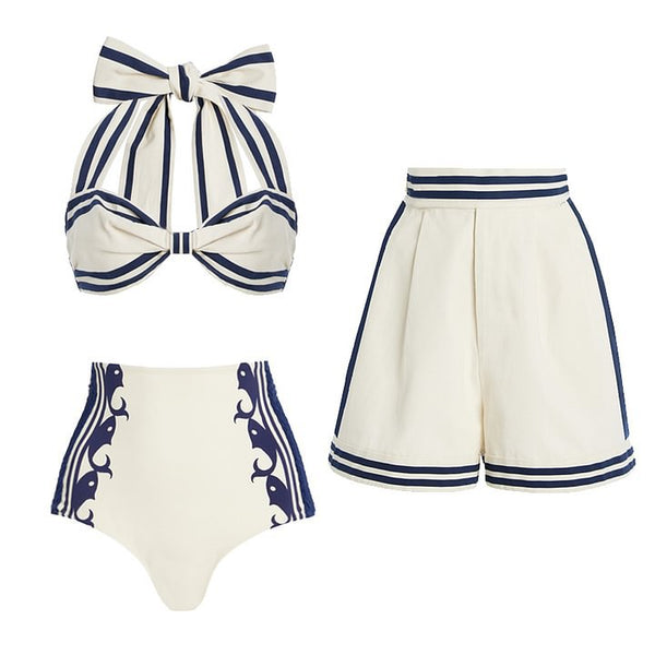 Bow Tie Ins Style One Piece Swimsuit For Women Swimwear