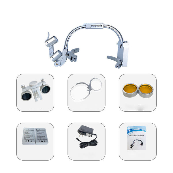 Head Mounted Magnifying Glass Dental Headlight Dental Instruments