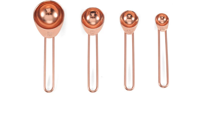 Stainless Steel Rose Gold Wire Handle Measuring Spoon Set Measuring Cups Jugs & Spoons