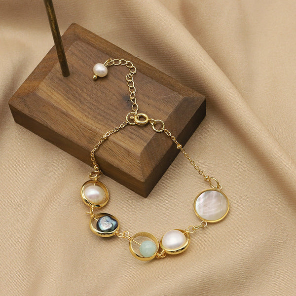 Veile Studios Natural Pearl Bracelet For Women Versatile Design High End Niche Jewelry Bracelets