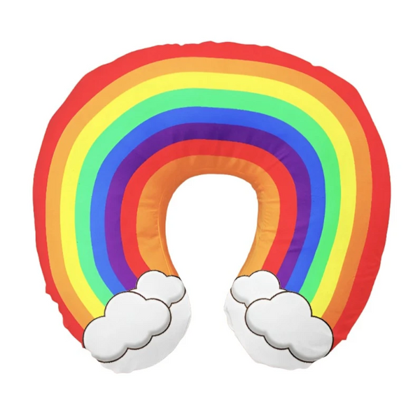 Cute Cartoon Ins Style Travel Neck Pillow U Shaped Panda Rainbow Cloud Fruit Inflatable Cushion For Kids Adults Family Friends Baby Travel Pillows
