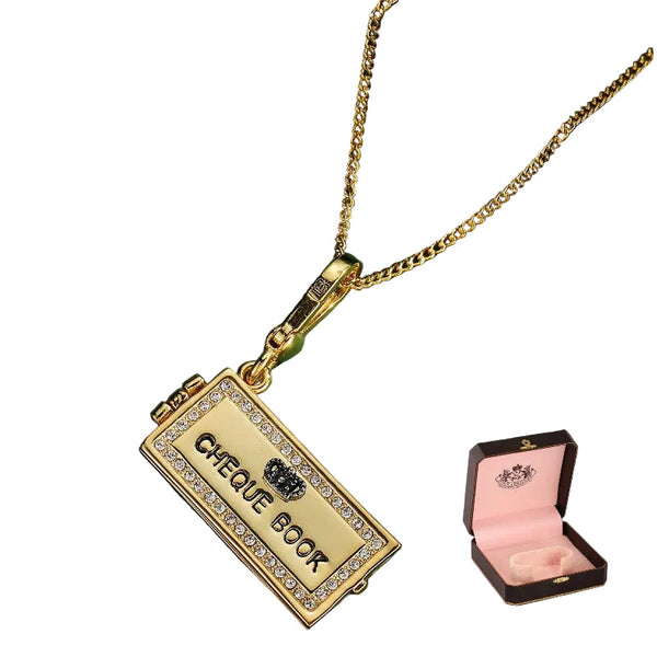 Crown Square Openable Enamel Alphabet Necklaces & Pendants
