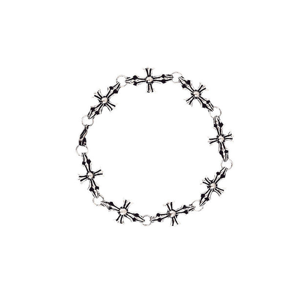 Cross Antique Copper Silver Plated Bracelet Bracelets