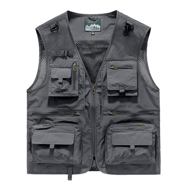 Menas Summer Tactical Vest: 14 Pocket Mesh Ideal For Hiking Fishing Photography & Work Vests