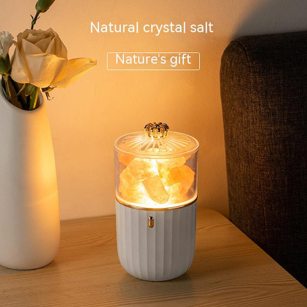 Luxury Himalayan Salt Lamp White Vase Aromatherapy Wireless Rechargeable Table Lamps