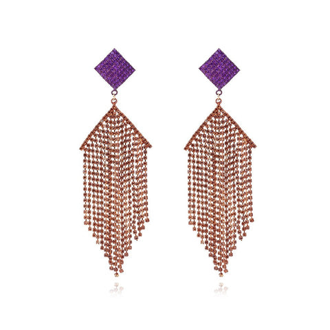 Veile Studios Temperament Diamond Rhinestone Long Dangle For Women Jewelry Earrings