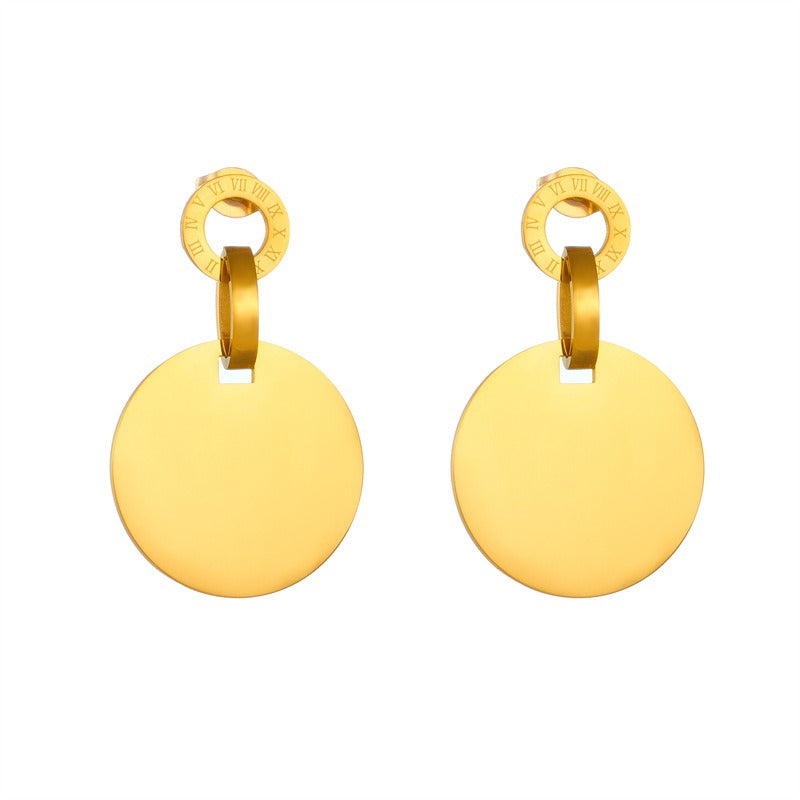 Veile Studios Geometric Circular Gold Plated Titanium Steel Women's For Everyday Wear Earrings
