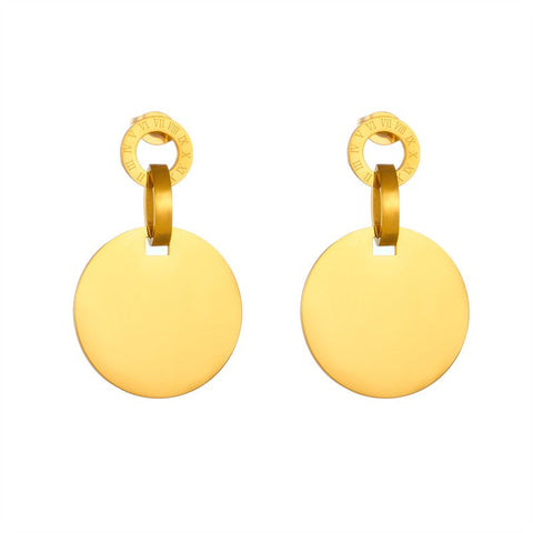 Veile Studios Geometric Circular Gold Plated Titanium Steel Women's For Everyday Wear Earrings