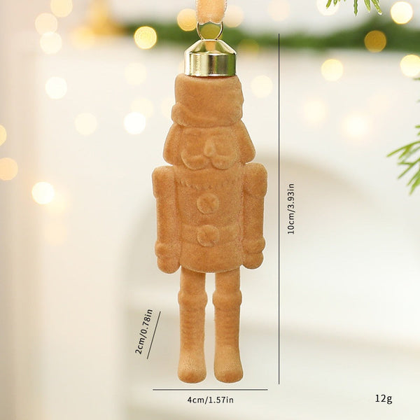Santa Claus Velvet Nutcracker Ornament Christmas Fabric Tree Decorations Seasonal Decorations