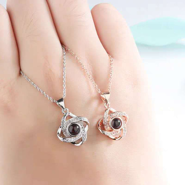 100 Languages I Love You Necklace Female Projection Pendant Minimalist Forest Style Internet Celebrity Jewelry Necklaces & Pendants