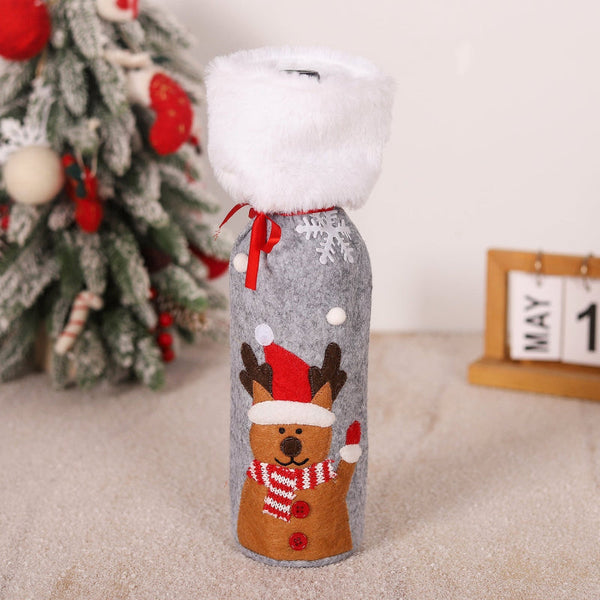 Christmas Supplies Red Wine Bottle Covers Elderly Snowmen Elk Bags Household Items Other Barware