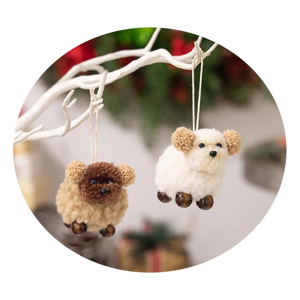 2 Piece Fuzzy Puppy Cute Hanging Widget Seasonal Decorations