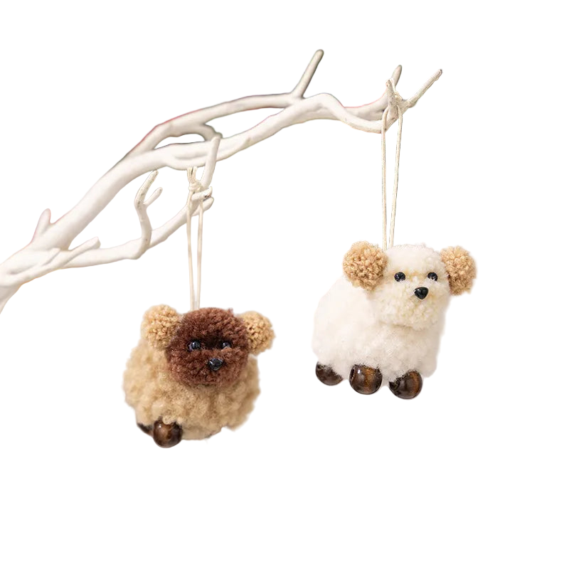 2 Piece Fuzzy Puppy Hanging Widget Seasonal Decorations