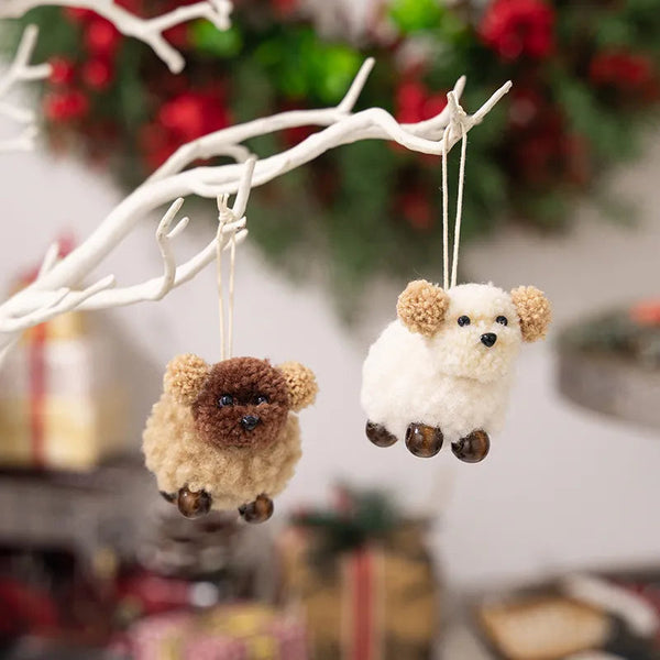 2 Piece Fuzzy Puppy Cute Hanging Widget Seasonal Decorations