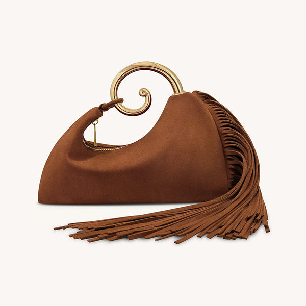 Winter Women's Bag Fashionable Synthetic Suede Purse With Leather Tassels Elegant Outdoor Travel Women's Bags & Handbags