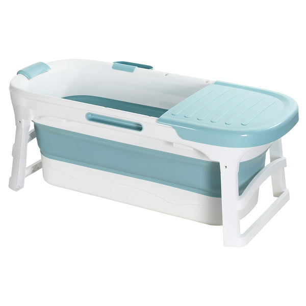 Weisshorn Foldable Bathtub Portable Folding Water Spa With Cover Plate 136X62cm Baths