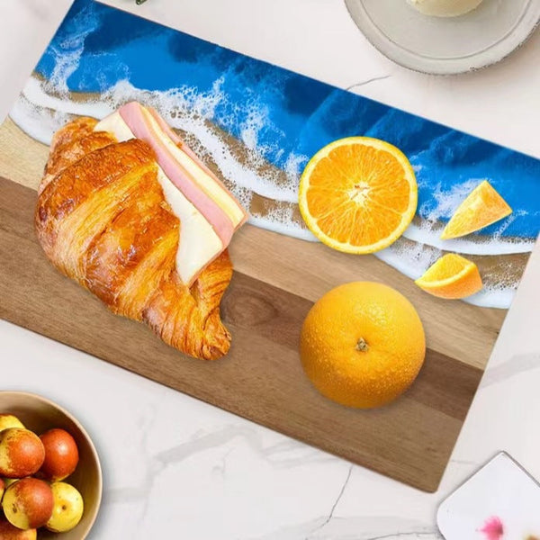Wood And Resin Cutting Board Ocean Epoxy Serving Cheese Cutting Boards