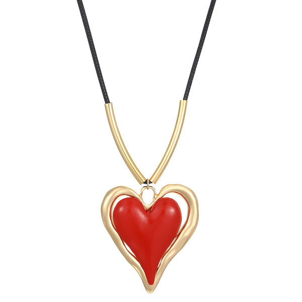 Exaggerated Large Heart Necklace Sweet And Spicy Lolita Style Pendant Clavicle Chain For Women Necklaces & Pendants