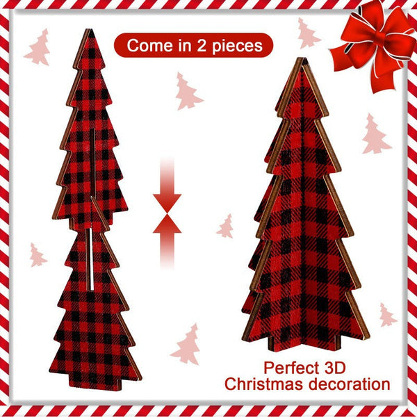 Christmas Decorations Tree Shaped Wooden Crafts Ornaments Seasonal Decorations