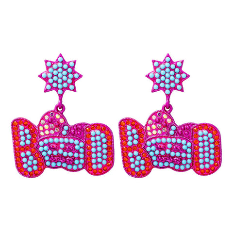 Veile Studios Cartoon Pumpkin Pearl Halloween Ghost Face For Festive Occasions Earrings