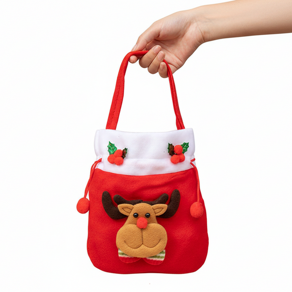Christmas Apple Bag Cartoon Gift Shopping Drawstring Character Tote Decoration Gift Bags