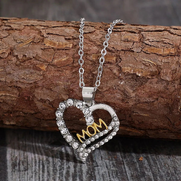 Alloy Inlaid Zircon Heart Pendant Necklace Necklaces & Pendants