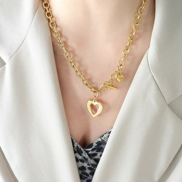 Titanium Steel Heart Pendant Necklace Necklaces & Pendants