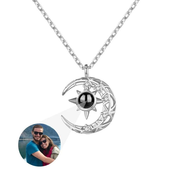 Personalized Photo & Image Necklace Crescent Pendant Projection Necklaces & Pendants