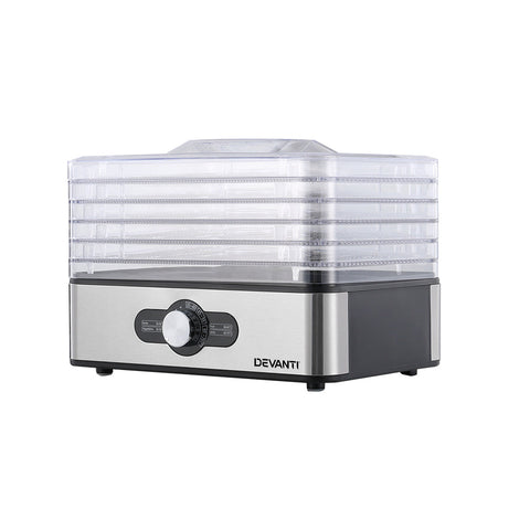Devanti 5 Trays Food Dehydrator Stainless Steel Dehydrators