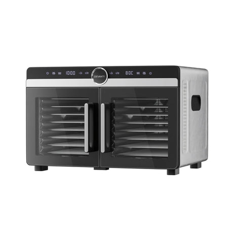 Devanti Dual Zone Stainless Steel Food Dehydrator 16 Trays Kitchen Appliance Dehydrators
