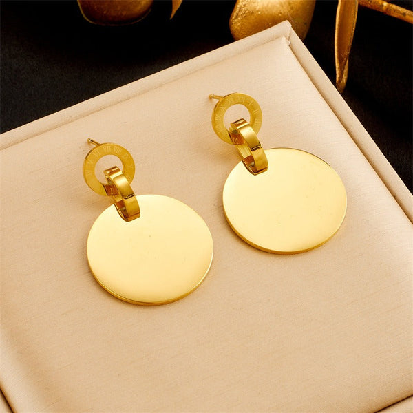 Veile Studios Geometric Circular Gold Plated Titanium Steel Women's For Everyday Wear Earrings