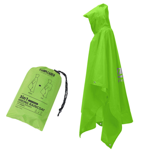 3 In 1 Waterproof Rain Poncho For Outdoor Use: Motorcycle Camping Hiking & Travel Raincoats